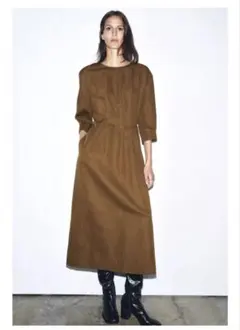 ZARA プリーツ入りミディ 원피스 新品タグ付きSサイズ