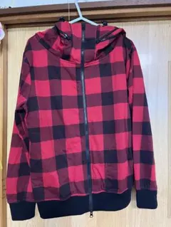 赤黒チェックパーカー　mute beat