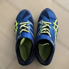 ASICS ネイビー/イエロー スニーカー