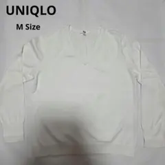 【UNIQLO】ホワイト Vネックセーター M　綿100