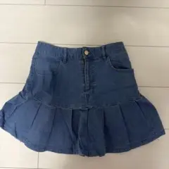 デニム プリーツミニスカート Fサイズ