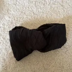 幅広　クロスヘアターバン ヘアバンド ゆったり ブラック　黒