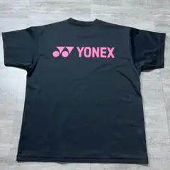 美品 YONEX ヨネックス 両面プリント ブラック 黒 Tシャツ ゲームシャツ