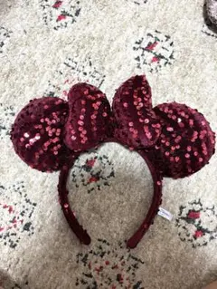 ワインレッド ミニーマウス カチューシャ