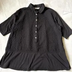 yacco maricard ヤッコマリカルド ピンタックシャツ 黒 コットン
