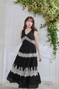 Her lip to】Scala Lace-Trimmed Dress 黒 S - メルカリ