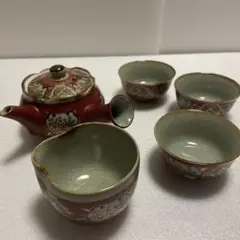九谷焼　芳茂　急須　湯呑み　湯さまし5点セット　未使用保管　現状