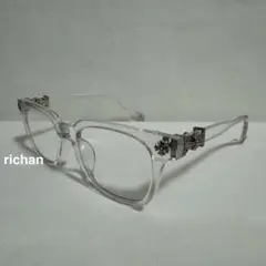クリア メタル 　眼鏡　伊達メガネ　シルバー