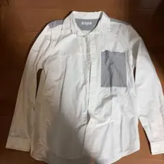 THE SHOP TK XL 長袖シャツ ホワイト/グレー