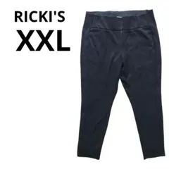 RICKI'S ブラック カジュアルパンツ XXL スエード ゴム 大きいサイズ