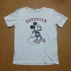 ディズニー　ミッキーマウス　半袖Tシャツ　白　M