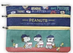 新品 PEANUTS スヌーピー スリージップポーチ郵便局