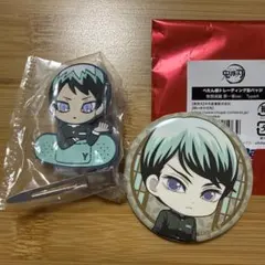 鬼滅の刃 キャラばんちょうこうヘアクリップ壱 ぺたん娘 缶バッジ 愈史郎