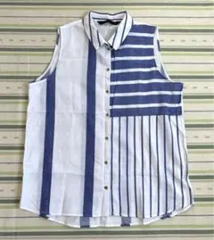 SALE✩.*˚ ZARA BASIC ボーダー×ストライプ ノースリーブシャツ