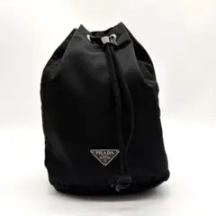 13【極美品】プラダ 三角ロゴ ナイロン 巾着 ポーチ ミニバッグ
