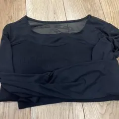 黒Lサイズ新品　しまむら　chico ベルスリーブカップ付き シアープルオーバー