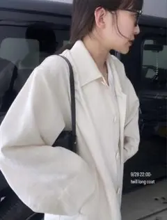 ENOF twill coat white - メルカリ