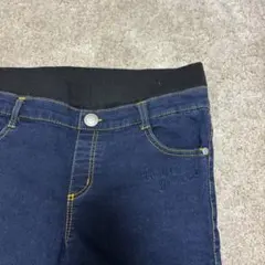 ウエストゴム付きダークブルースキニーパンツ