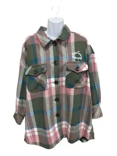 RODEO CROWNS ピンク系チェック シャツジャケット