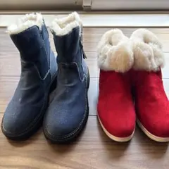 ファー付きショートムートンブーツ2色セット