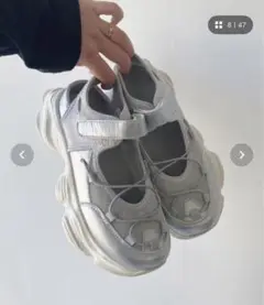 【AS KNOW AS plus】 厚底 メッシュスニーカーサンダル　L