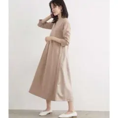 ヴィス ViS ワンピース 異素材切り替えカットソーワンピース
