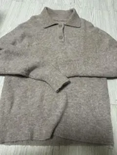 無印良品　ベージュ ポロネック セーター 長袖
