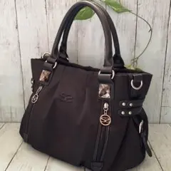 【美品】SAVOY ブラックハンドバッグ