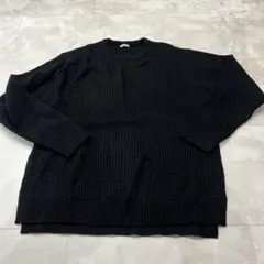GUブラックニット Lサイズ リブ編み