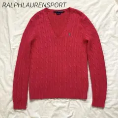 RALPHLAURENSPORT ラルフローレン　ケーブル編み　ニット　マゼンタ