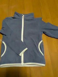 幼児　子供　秋冬　TORIDORY フリース 青 グレー系　100
