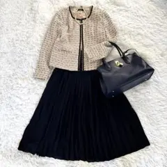 シューラルー　ツイードジャケット　UNIQLO プリーツスカート　M セレモニー