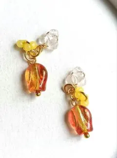 9207 チューリップ チェコビーズ 水晶 パーツ