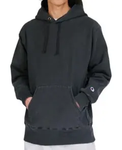 チャンピオンリバースウィーブ パーカー／11.5oz／青タグ／オフブラック／L