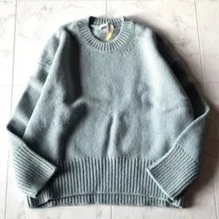 美品*ギャルリーヴィー ファインウール クルーネックニット グリーン