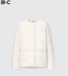 【超美品】ユニクロC ライトダウンジャケット ホワイト【Lサイズ】