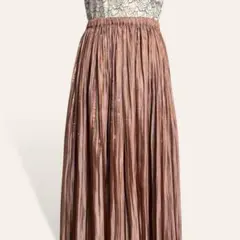 ♥️美品 アイテムス リバーシブル ベージュ 光沢 マキシ丈 ロングスカート Fのサムネイル