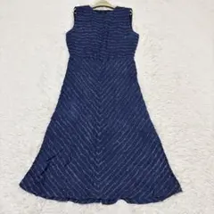 RALPH LAUREN 絞り藍染 パッチワーク風 ノースリーブフレアワンピース 