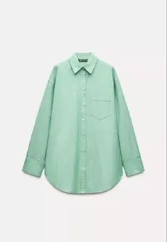 ZARA ストライプオーバーサイズポプリンシャツのサムネイル