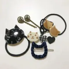 ヘアゴム  ヘアピン  猫たくさんセット