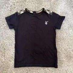【レア】Burberry黒色 Tシャツ チェック柄