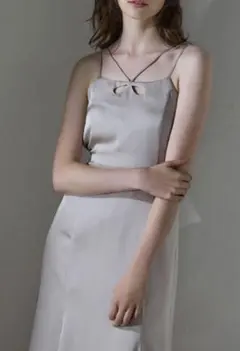 新品Riu Cut out ribbon camisole dressベージュ