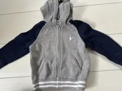 Ralph Lauren フルジップパーカー 12M グレー/ネイビー