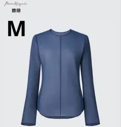 【美品】UNIQLO マメクロゴウチ シアークルーネックT ブルー M