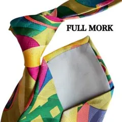 FULL MORK 黄色　ピンク　緑　総柄　柄物　カラフル　スーツネクタイ