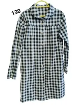 黒と白のチェック柄ワンピース　キッズ　130 千趣会