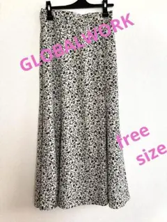 【GLOBAL WORK 】グローバルワーク　花柄プリント フレアスカート