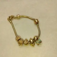 トロールビーズゴールドパーツ付、ブレスレット