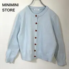 MINIMINI STORE ハートボタン カーディガン ライトブルー ガーリーのサムネイル