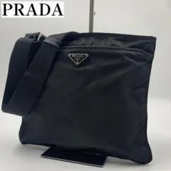 【✨美品✨】プラダ ショルダーバッグ 斜め掛け 三角ロゴ ナイロン ブラック